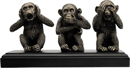WU76581A4 wise veronese design üç maymun biblo bronz